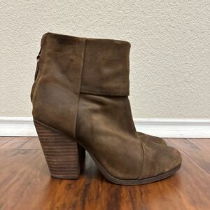 RAG & BONE Classic Newbury Heeled Ankle Boots in Brown Suede